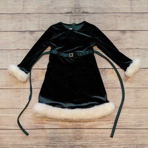 Bonnie Jean 5T Velvet Forest Green Sparkle Dress